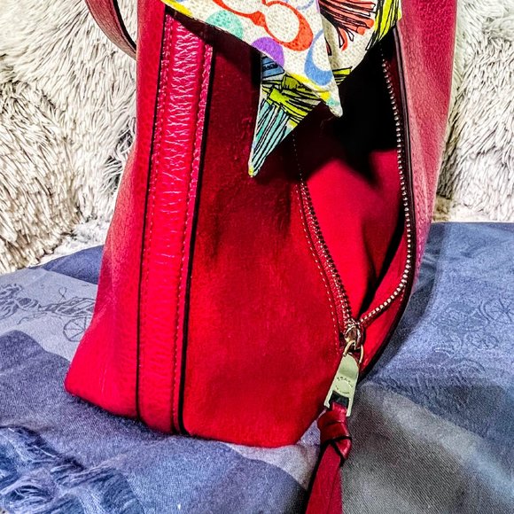 EUC - COACH MARLON HOBO IN SILVER & DARK FUCHSIA (F79995) - Picture 10 of 12